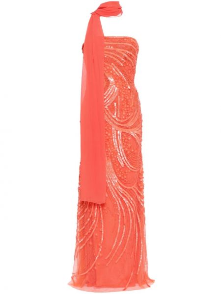 Вечерна рокля с пайети Elie Saab розово