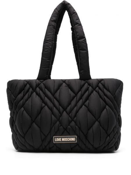 Quiltet taske Love Moschino sort