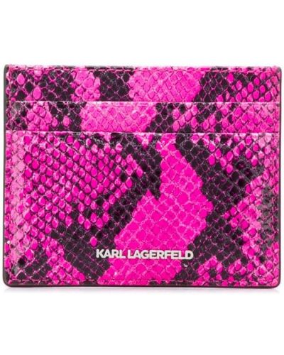 Cartera de estampado de serpiente Karl Lagerfeld rosa
