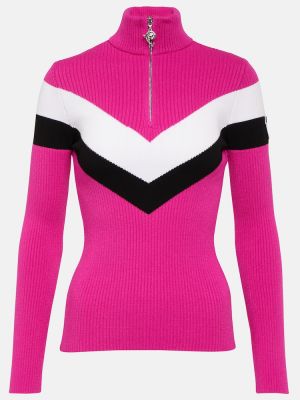 Pruhovaný sveter na zips Pucci fialová