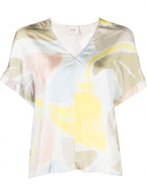 Копринена блуза с принт с абстрактен десен Alysi бяло