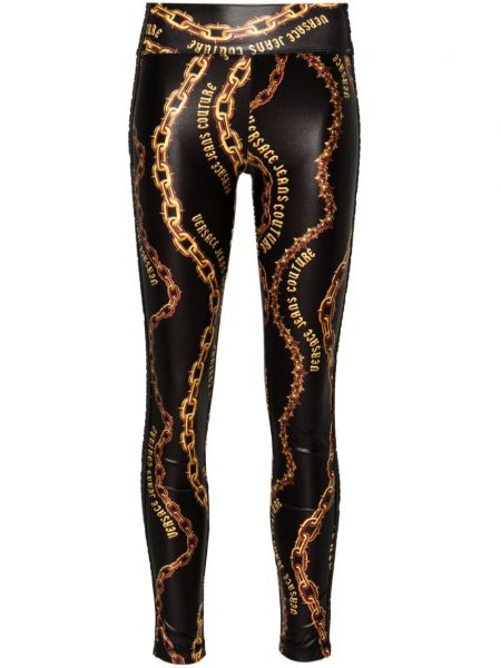 Painettu stretch housut Versace Jeans Couture musta