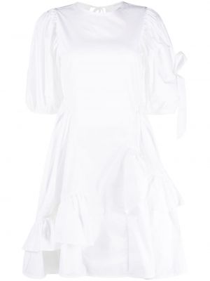 Βαμβακερή φόρεμα με βολάν Cecilie Bahnsen λευκό