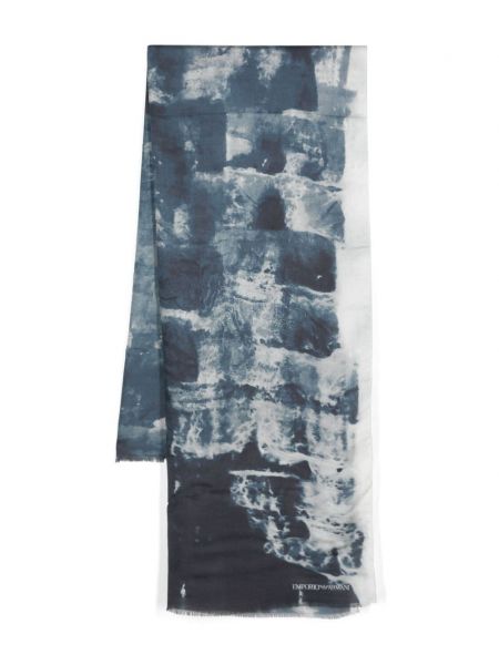 Tie-dye raštuotas šalikas Emporio Armani mėlyna