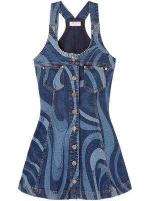 Džínsové šaty s potlačou Pucci modrá