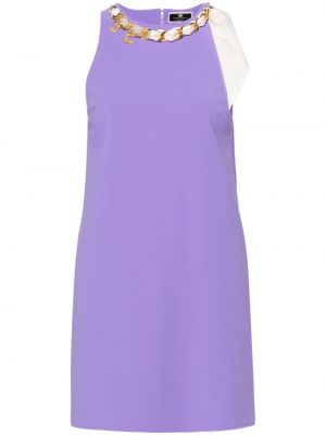 Sukienka mini z krepy Elisabetta Franchi fioletowa