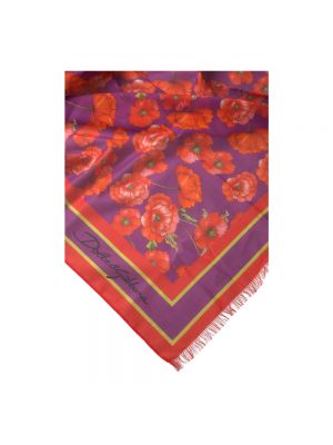 Bufanda de algodón de flores Dolce & Gabbana rojo
