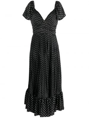 Макси рокля с v-образно деколте Polo Ralph Lauren черно