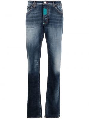 Skinny fit-jeans med låg midja Philipp Plein blå