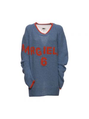 Sweter Mm6 Maison Margiela, niebieski