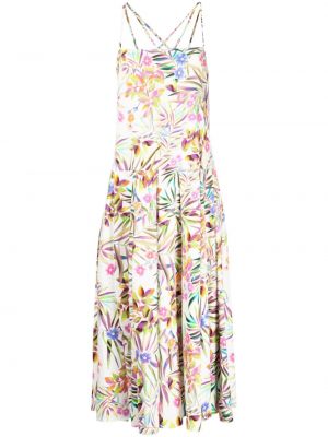 Midi haljina s cvjetnim printom s printom Bambah bijela
