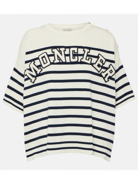 Памучна тениска на райета Moncler