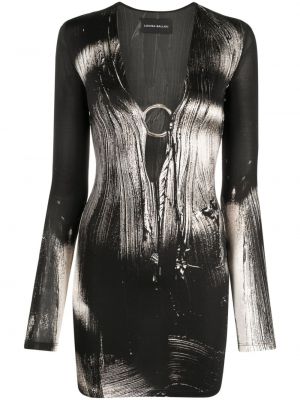 Koktejlové šaty s potiskem s abstraktním vzorem Louisa Ballou