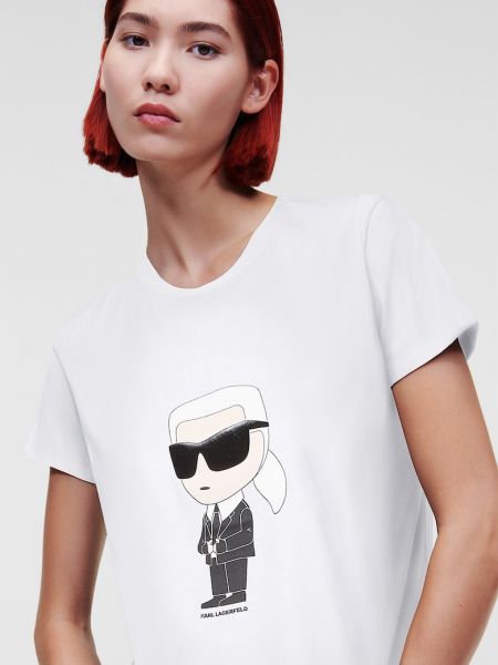 Хлопковая футболка Karl Lagerfeld белая
