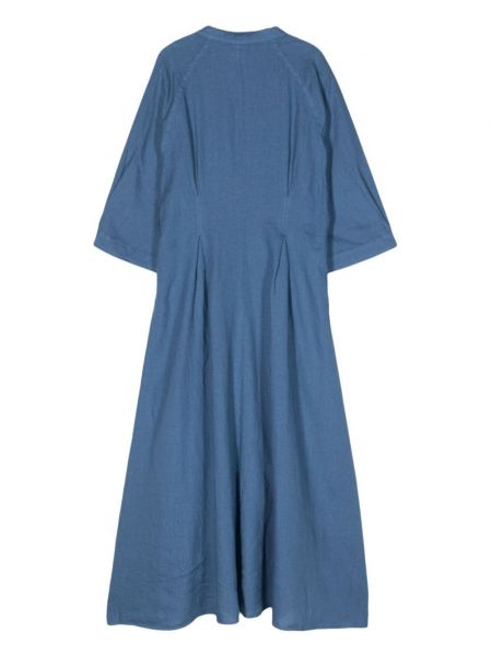 Lněné dlouhé šaty Aspesi modré