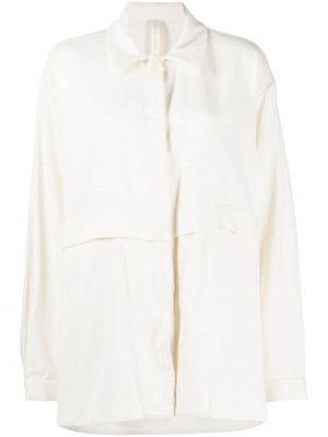 Pamučna lanena jakna Lauren Manoogian bijela
