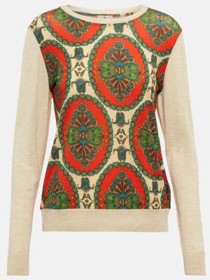 Vlněný svetr s paisley potiskem Etro