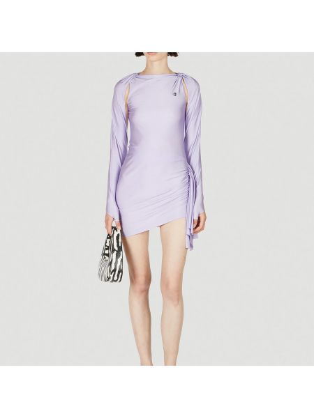 Mini vestido asimétrico drapeado Coperni violeta