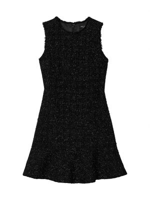 Твидовое платье мини с рюшами Kate Spade New York черное