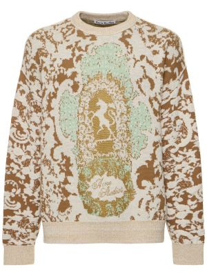 Suéter de lana de tejido jacquard Acne Studios verde