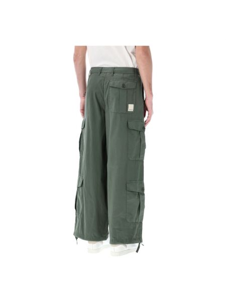Proste spodnie relaxed fit Emporio Armani zielone