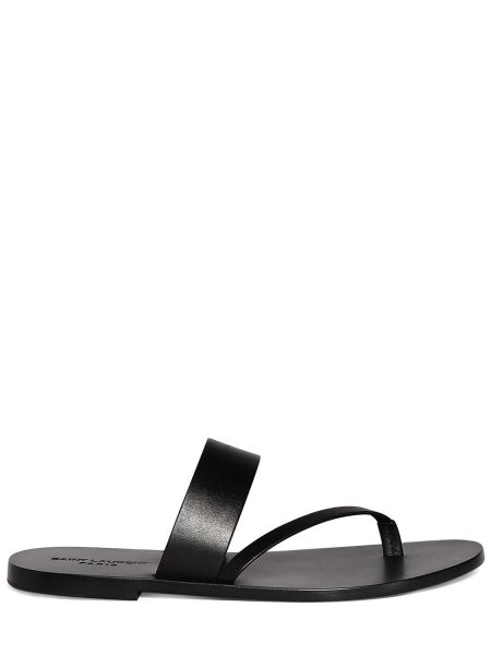 Læder sandaler Saint Laurent sort