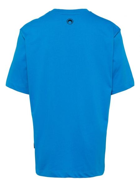 Raštuotas medvilninis marškinėliai Marine Serre mėlyna