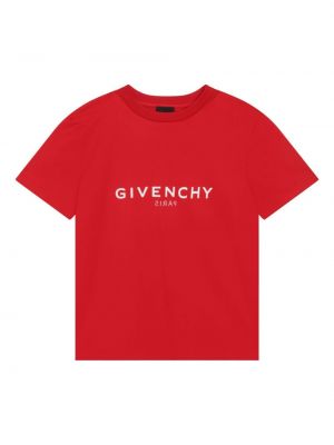 Printti puuvilla t-paita tytöille Givenchy Kids punainen