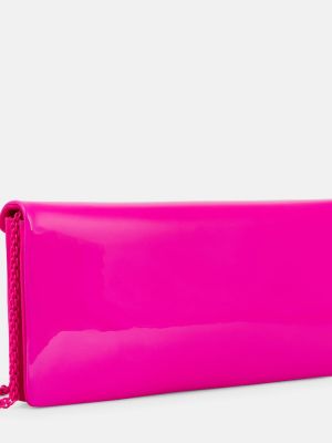 Kožna clutch torbica od lakirane kože Valentino Garavani ružičasta