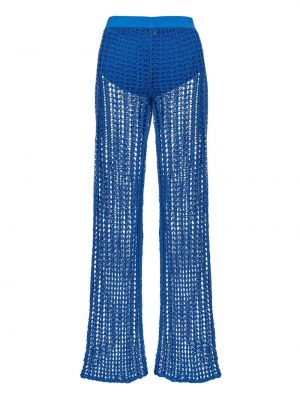 Průsvitné rovné kalhoty Pinko modré