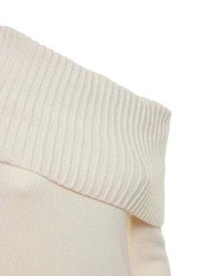 Sweter z kaszmiru asymetryczny Michael Kors Collection biały