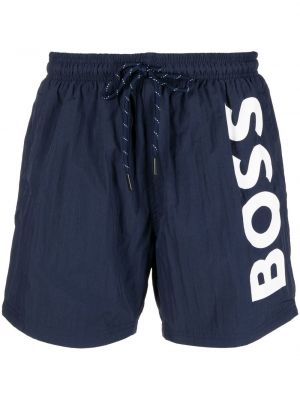 Kratke hlače s potiskom Boss modra