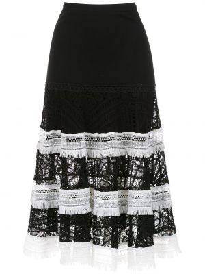 Pletená sukně s vysokým pasem z polyesteru Martha Medeiros - bílá