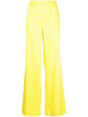 Žakárové květinové kalhoty relaxed fit P.a.r.o.s.h. žluté