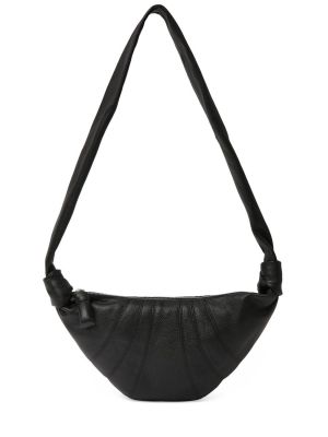 Usnjena crossbody torbica Lemaire črna