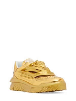 Bőr sneakers Versace aranyszínű
