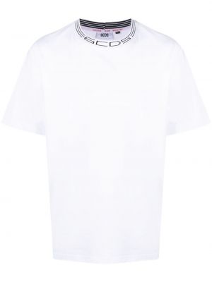Bombažna majica s potiskom Gcds bela