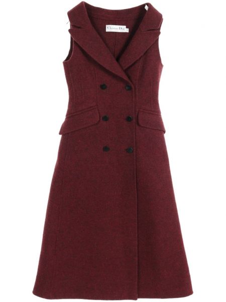 Vlněné šaty Christian Dior Pre-owned červené