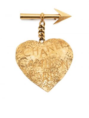Herzmuster brosche mit schleife Chanel Pre-owned gold