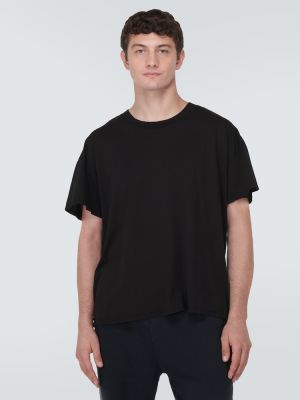 T-shirt di cotone in jersey Les Tien nero