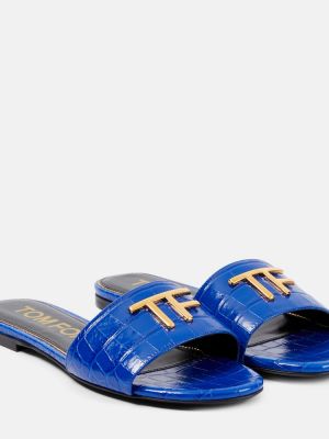 Kožené sandále Tom Ford modrá