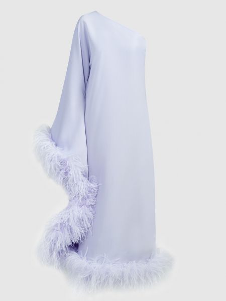 Асимметричное вечернее платье с перьями Taller Marmo фиолетовое