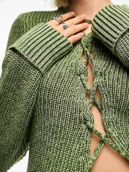 Меланжевый свитер Collusion зеленый