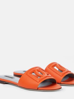 Кожени ниски обувки Dolce&gabbana оранжево