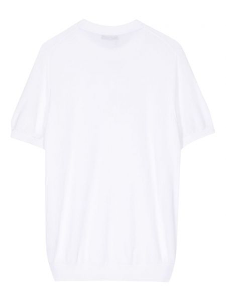 Dzianinowa koszulka bawełniana Colombo biała