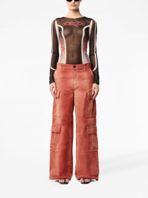 „cargo“ stiliaus kelnės su nubrozdinimais Heron Preston raudona