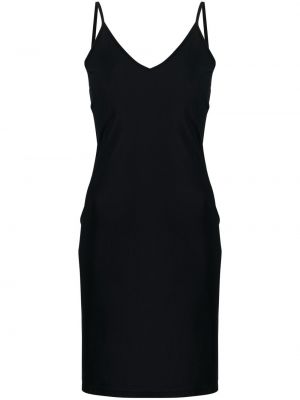 Φόρεμα με λαιμόκοψη v Jil Sander μαύρο