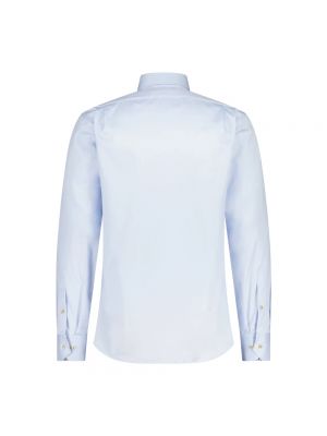 Camisa ajustada de algodón Stenströms azul