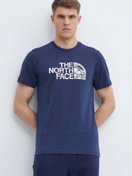 Tricou din bumbac The North Face albastru