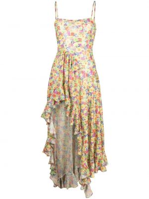 Sukienka asymetryczna w kwiatki Collina Strada - zielony